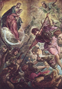 Battle of the Archangel Michael and the Satan by Tintoretto — hand-painted cultural oil painting reproduction on canvas