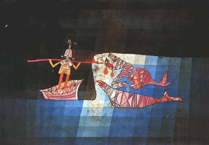 Battle scene from the comic fantastic opera 'The Seafarer' by Paul Klee — hand-painted abstract oil painting reproduction on canvas