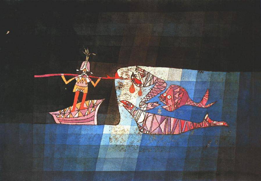 Battle scene from the comic fantastic opera 'The Seafarer' - Paul Klee