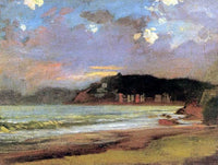 Bay in Livorno. sunset by Nikolai Ge — hand-painted landscape oil painting reproduction on canvas