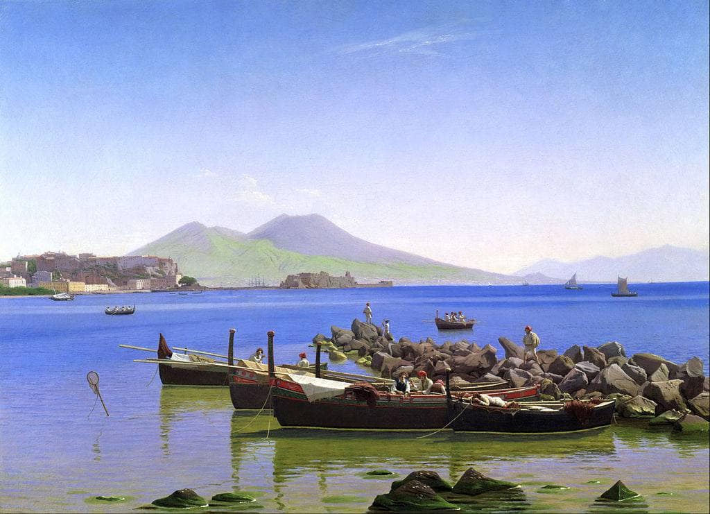 Bay of Naples by Christen Kobke — hand-painted landscape oil painting reproduction on canvas