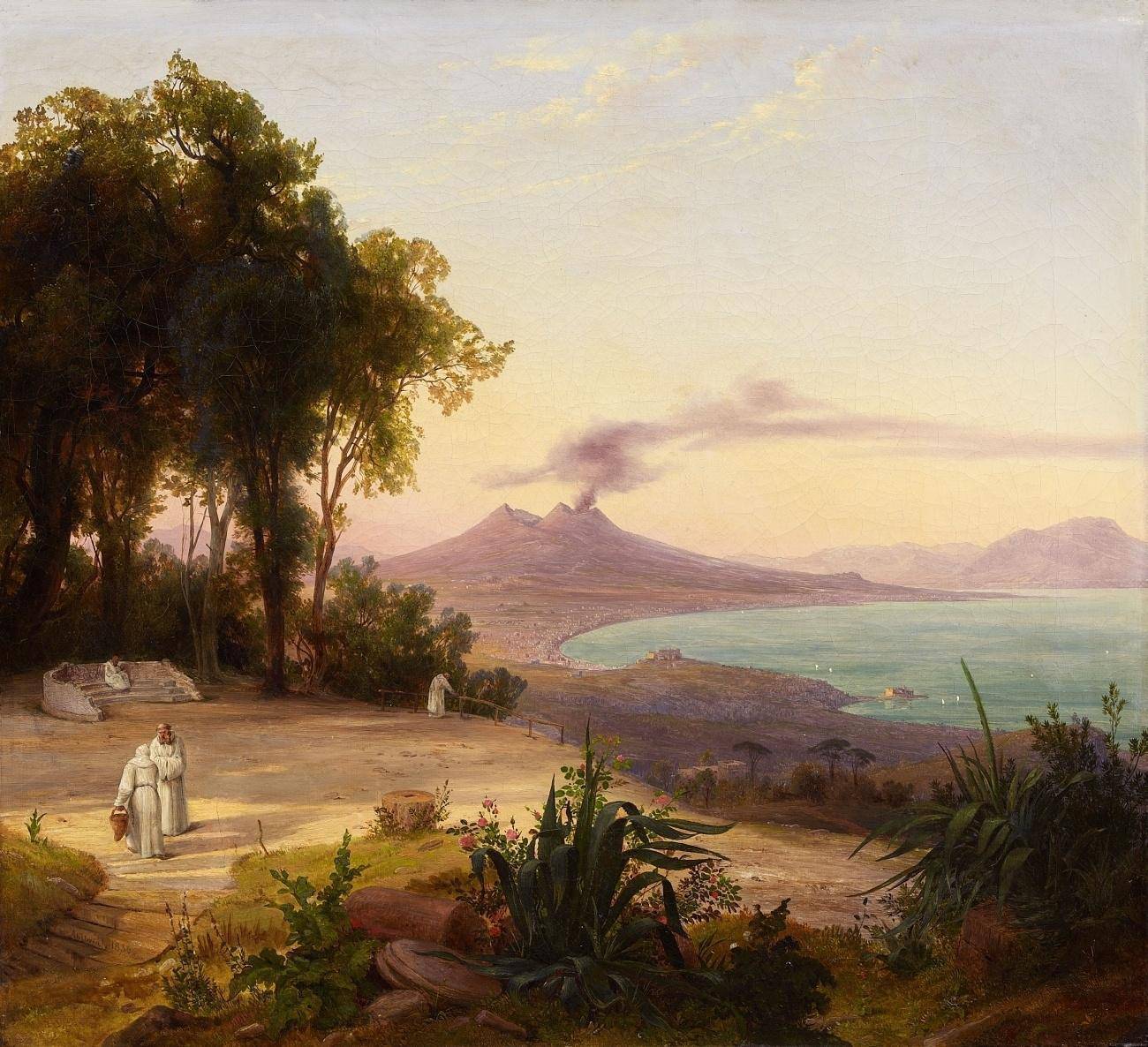 Bay of Naples with a view of Mount Vesuvius - August Ahlborn