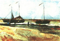 Beach at Scheveningen in Calm Weather by Vincent van Gogh — hand-painted nautical oil painting reproduction on canvas