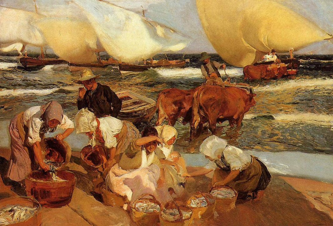 Beach at Valencia by Joaquín Sorolla — hand-painted animal oil painting reproduction on canvas