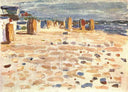Beach Baskets In Holland by Wassily Kandinsky — sea oil painting wall art, Post Impressionism