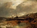 Beach scene by Andreas Achenbach — ships oil painting wall art, Romanticism