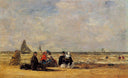 Beach Scene by Eugene Boudin — hand-painted landscape oil painting reproduction on canvas