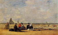 Beach Scene by Eugene Boudin — hand-painted landscape oil painting reproduction on canvas