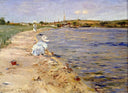 Beach Scene - Morning at Canoe Place by William Merritt Chase — hand-painted landscape oil painting reproduction on canvas