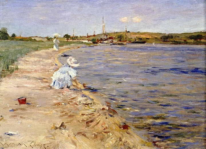 Beach Scene - Morning at Canoe Place by William Merritt Chase — hand-painted landscape oil painting reproduction on canvas