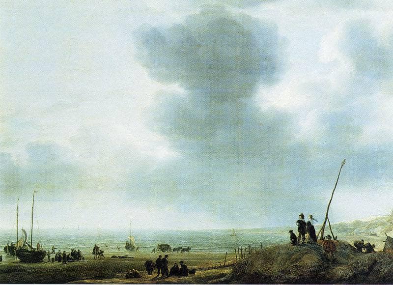 Beach View by Simon de Vlieger — hand-painted landscape oil painting reproduction on canvas