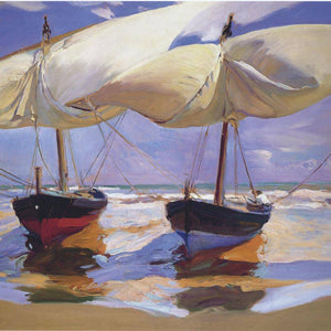 Beached Boats by Joaquín Sorolla — Oil Painting Reproduction