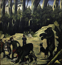 Bear hunting by Niko Pirosmani — hand-painted animal oil painting reproduction on canvas