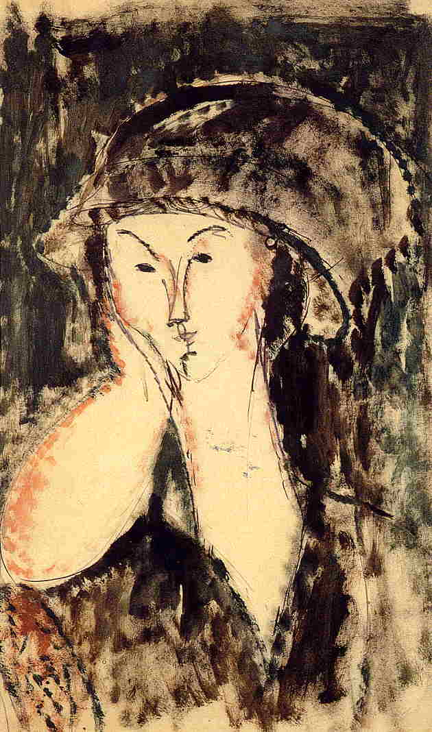 Beatrice Hastings Leaning on Her Elbow by Amedeo Modigliani — hand-painted portrait oil painting reproduction on canvas