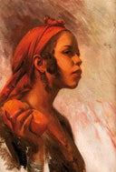 Bedouin with Oranges by Paul Quinsac — male oil painting wall art