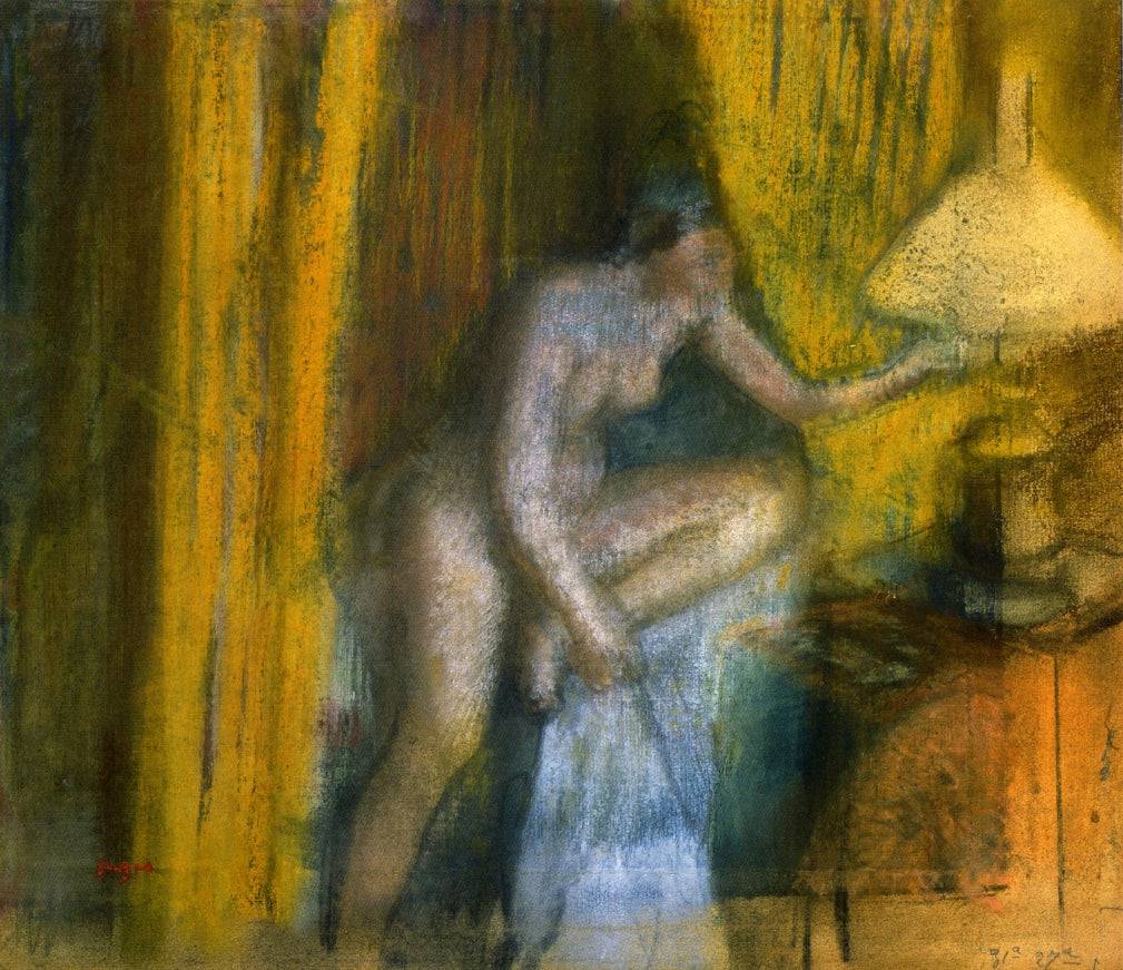 Bedtime (Woman Extinguishing Her Lamp) - Edgar Degas