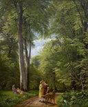 Beech forest in May. Motif from Iselingen by P. C. Skovgaard — forest oil painting wall art, Romanticism