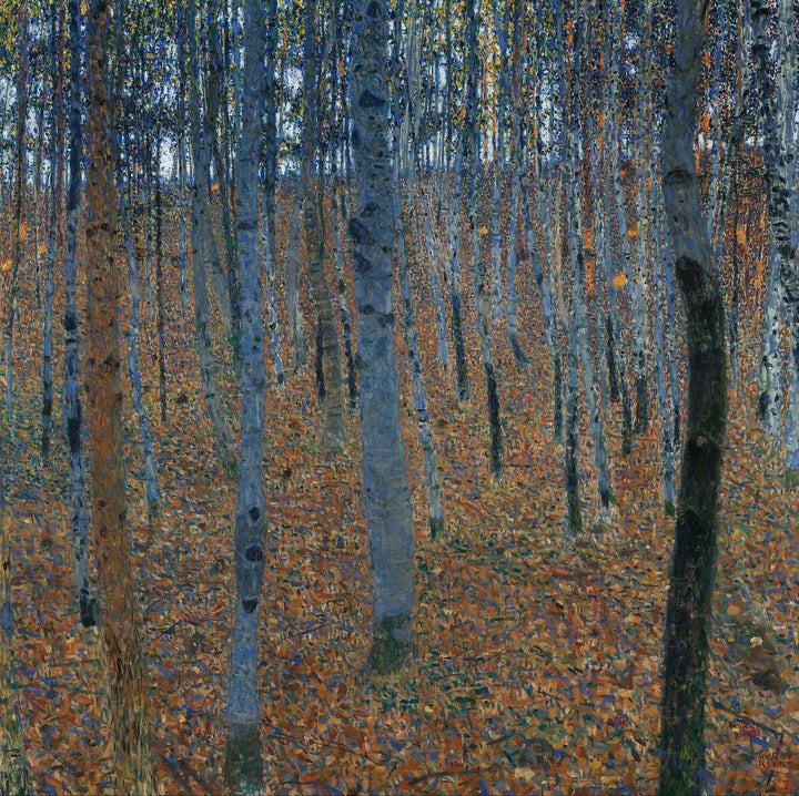 Beech Grove I by Gustav Klimt — hand-painted botanical oil painting reproduction on canvas