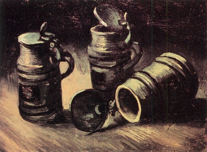 Beer Tankards by Vincent van Gogh — hand-painted photography oil painting reproduction on canvas