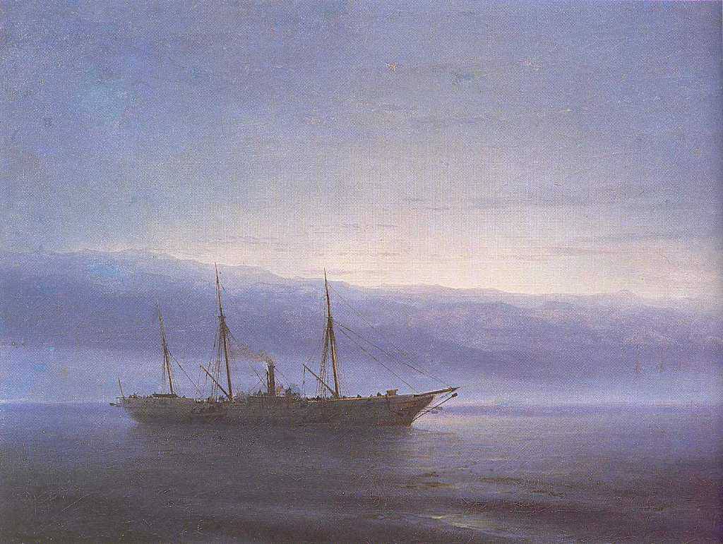 Before battle. Ship. Constantinople by Ivan Aivazovsky — hand-painted landscape oil painting reproduction on canvas