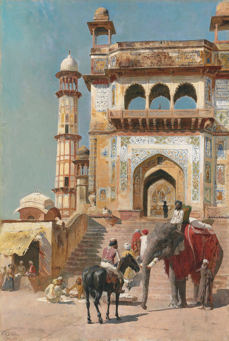 Before the great Jami Masjid mosque - Edwin Lord Weeks