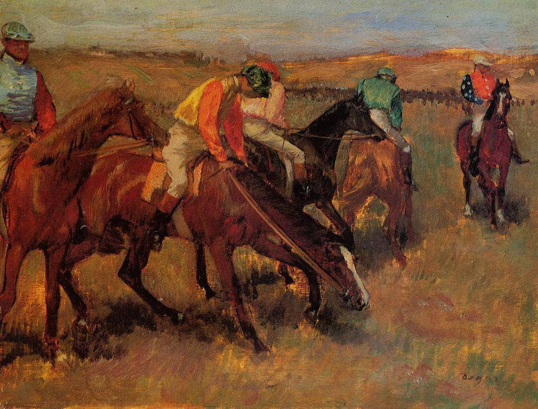 Before the Race by Edgar Degas — hand-painted animal oil painting reproduction on canvas