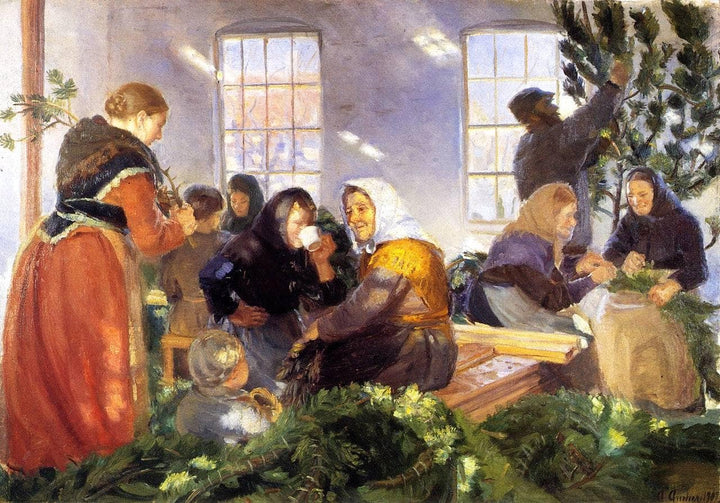 Before the Royal Visit by Anna Ancher — hand-painted portrait oil painting reproduction on canvas