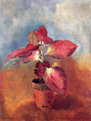 Begonia in a Pot by Odilon Redon — hand-painted botanical oil painting reproduction on canvas