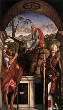 St. Jerome, St. Christopher and St. Augustine by Giovanni Bellini — hand-painted cultural oil painting reproduction on canvas