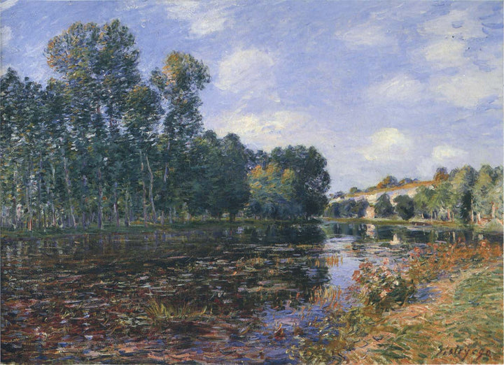 Bend in the River Loing in Summer by Alfred Sisley — hand-painted botanical oil painting reproduction on canvas