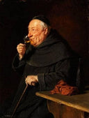 Benediktiner Mönch Mit Wein Beim Frühschoppen by Eduard von Grützner — male oil painting wall art, Romanticism