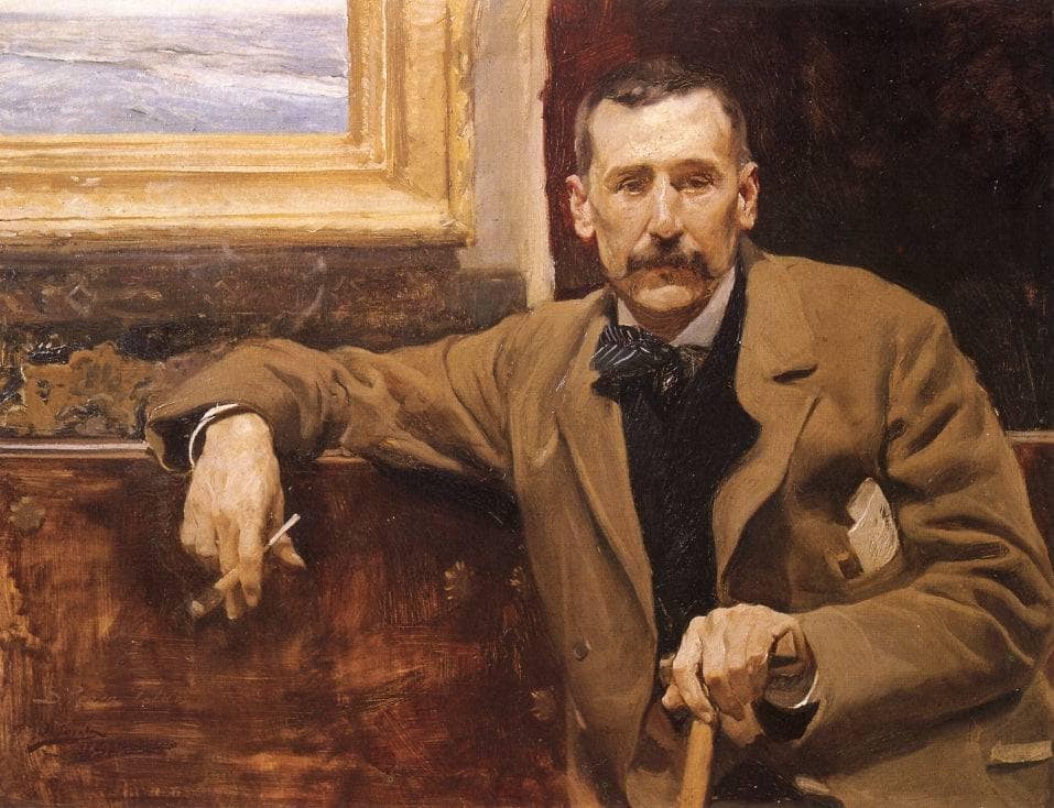 Benito Perez Galdos by Joaquín Sorolla — hand-painted portrait oil painting reproduction on canvas