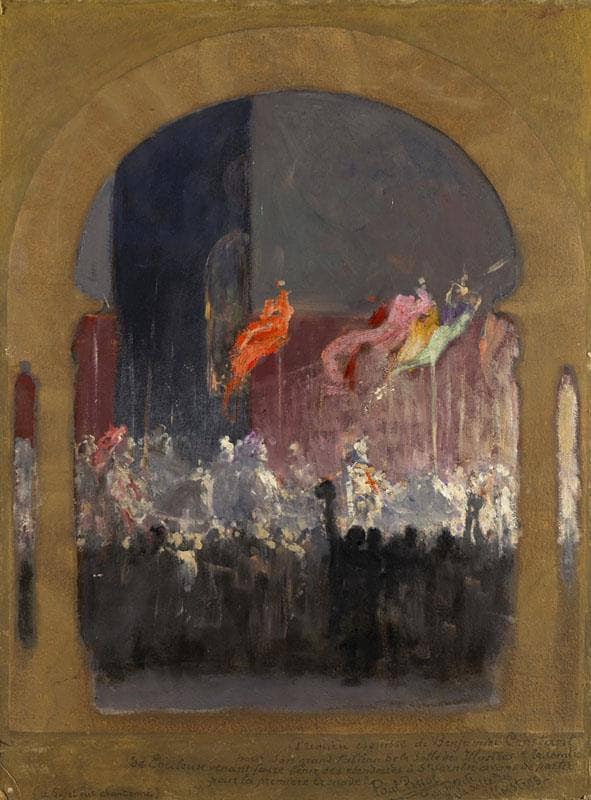 Le Comte De Toulouse Fait Bénir Ses Étendards À Saint-Sernin by Benjamin Constant — hand-painted architectural oil painting reproduction on canvas