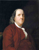 Benjamin Franklin by Joseph Wright — male oil painting wall art, Romanticism