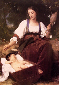 Berceuse by William-Adolphe Bouguereau — hand-painted portrait oil painting reproduction on canvas