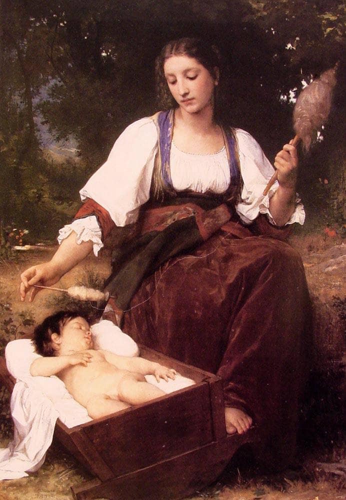 Berceuse by William-Adolphe Bouguereau — hand-painted portrait oil painting reproduction on canvas