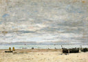 Berck, The Beach at Low Tide by Eugene Boudin — vintage oil painting wall art, Impressionism