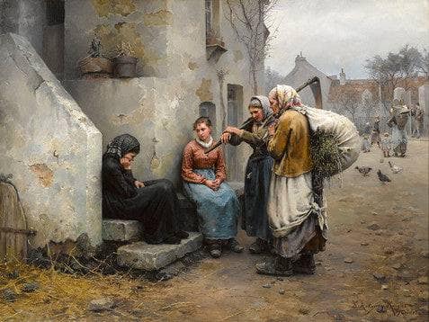 Bereavement by Daniel Ridgway Knight — hand-painted portrait oil painting reproduction on canvas