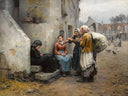 Bereavement by Daniel Ridgway Knight — group oil painting wall art, Realism