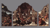 Triptych of Virtue of Patience by Bernard Van Orley — hand-painted architectural oil painting reproduction on canvas