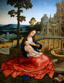 Virgin and Child near a Fountain by Bernard Van Orley — hand-painted cultural oil painting reproduction on canvas