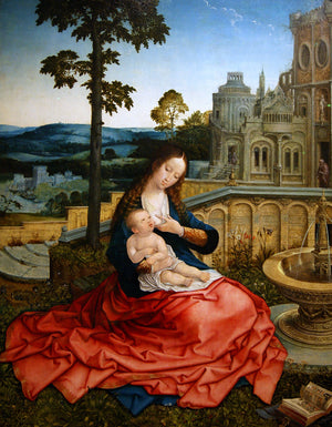 Virgin and Child near a Fountain - Bernard Van Orley