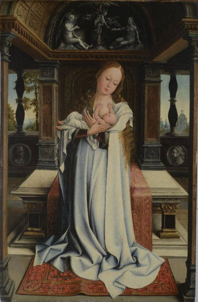 Virgin and Child in hallway