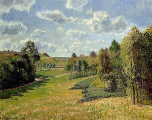 Berneval Meadows, Morning - Camille Pissarro