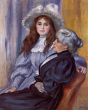 Berthe Morisot and Her Daughter Julie Manet by Pierre-Auguste Renoir — hand-painted portrait oil painting reproduction on canvas