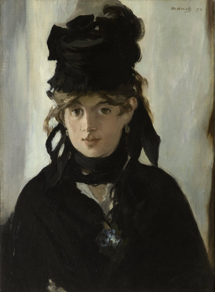 Berthe Morisot with a bouquet of violets by Edouard Manet — hand-painted portrait oil painting reproduction on canvas