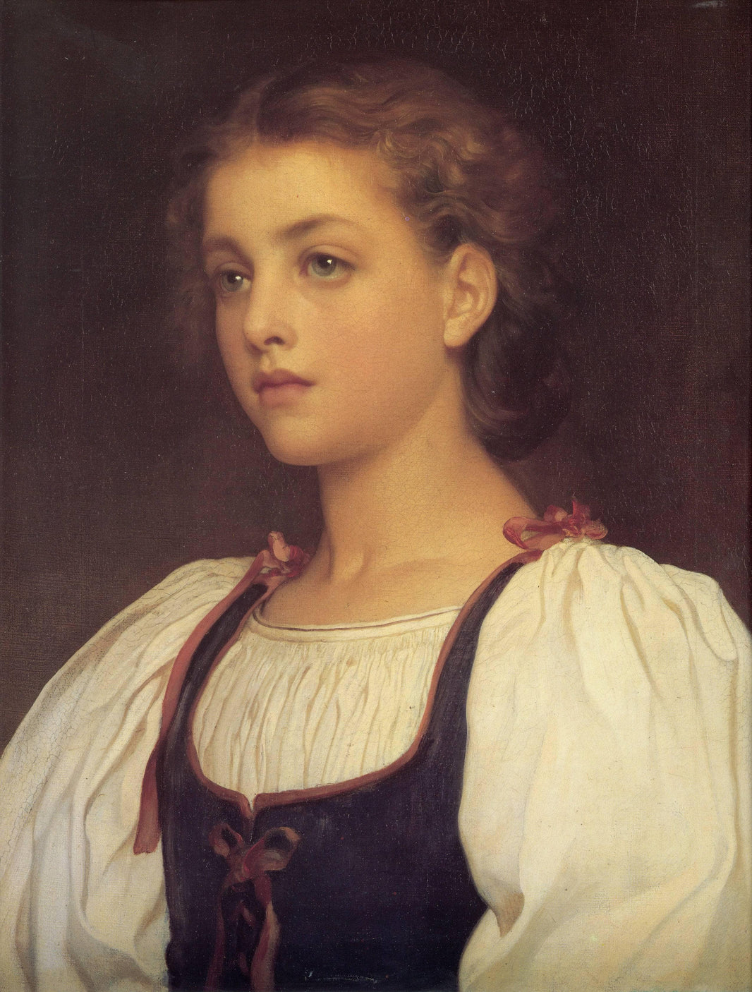 Biondina by Frederic Leighton — hand-painted portrait oil painting reproduction on canvas