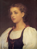 Biondina by Frederic Leighton — hand-painted portrait oil painting reproduction on canvas