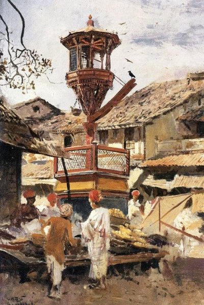 Birdhouse and Market Ahmedabad, India in modern living room