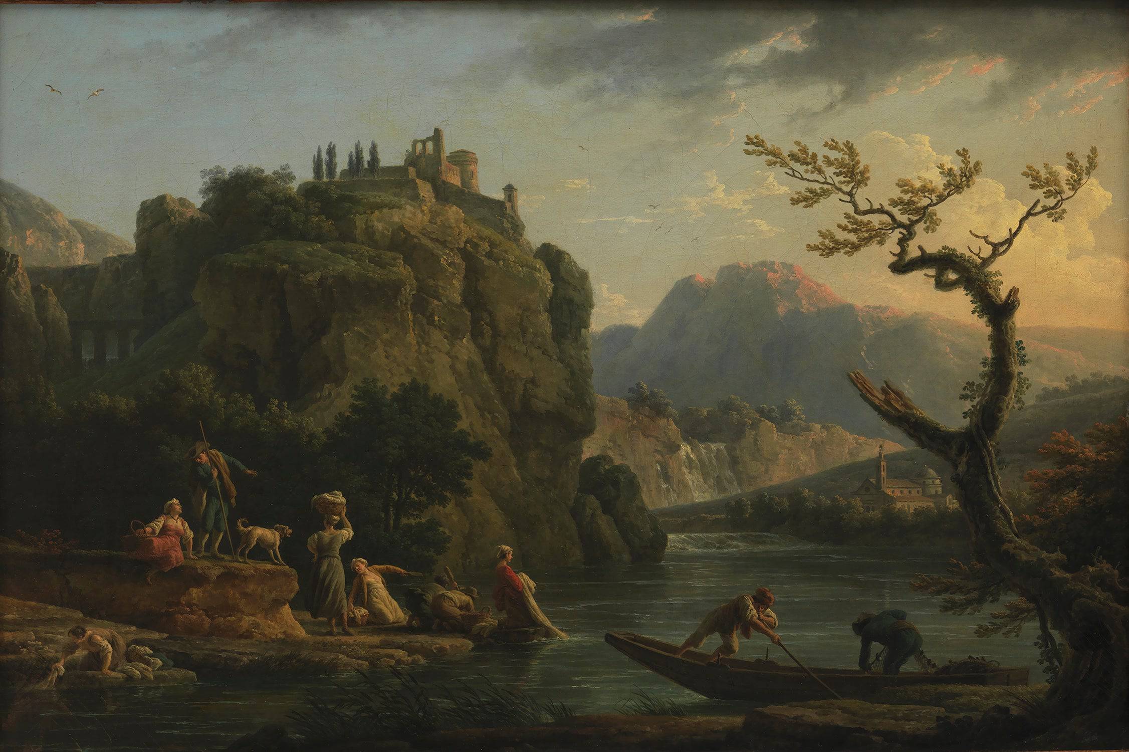 Bjerglandskab Med En Flod - Claude-Joseph Vernet